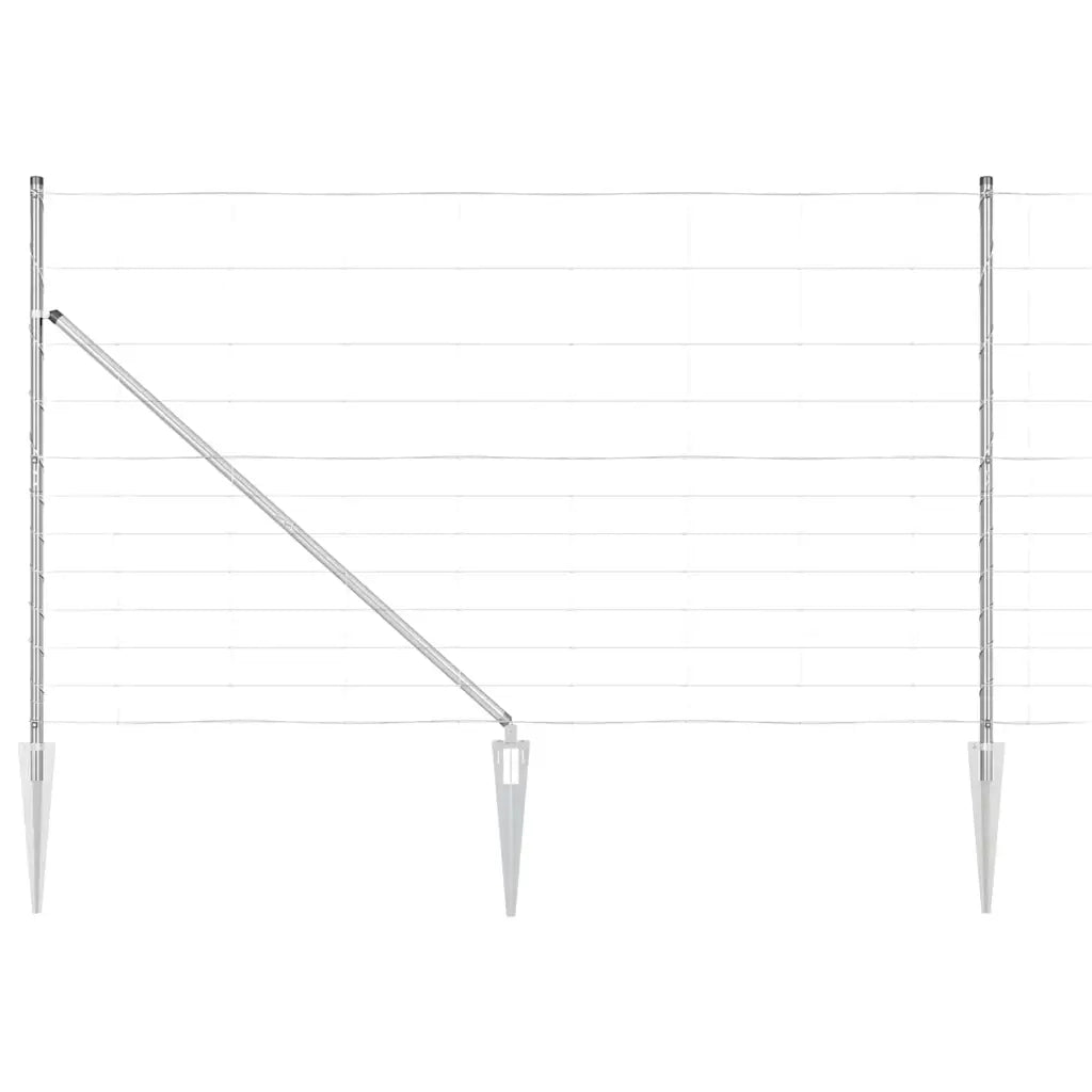 Palo della recinzione Zincato 25 x 1,4 m Acciaio