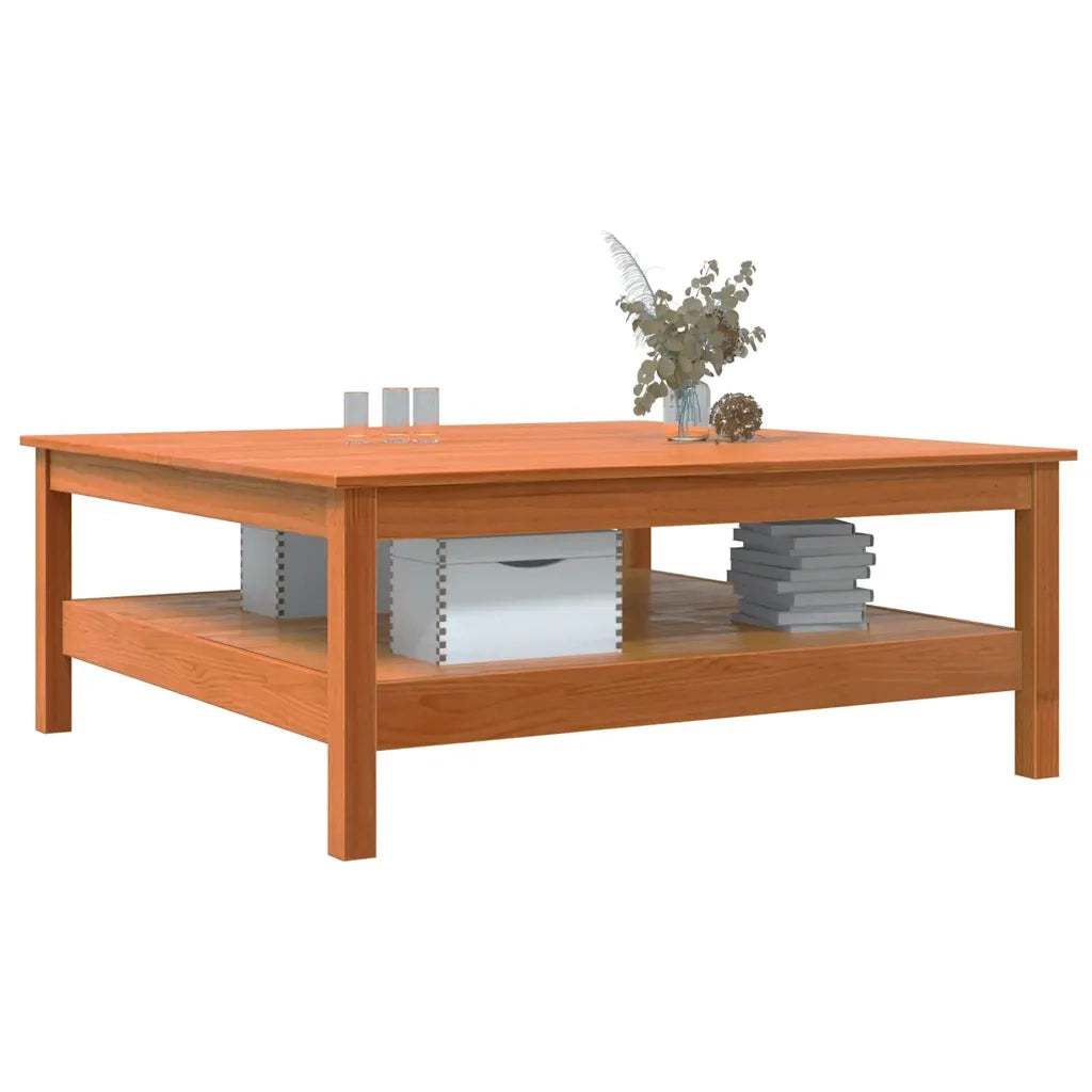 Tavolino da Salotto Marrone Cera Legno Massello di Pino 844470