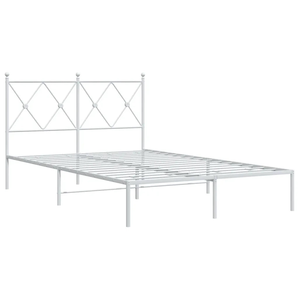 Giroletto con Testiera-Struttura Letto con testiera in Metallo Bianco 120x200 cm 951075