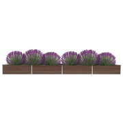 Letto Rialzato Giardino in Acciaio Zincato 600x80x45 cm Marrone 47074