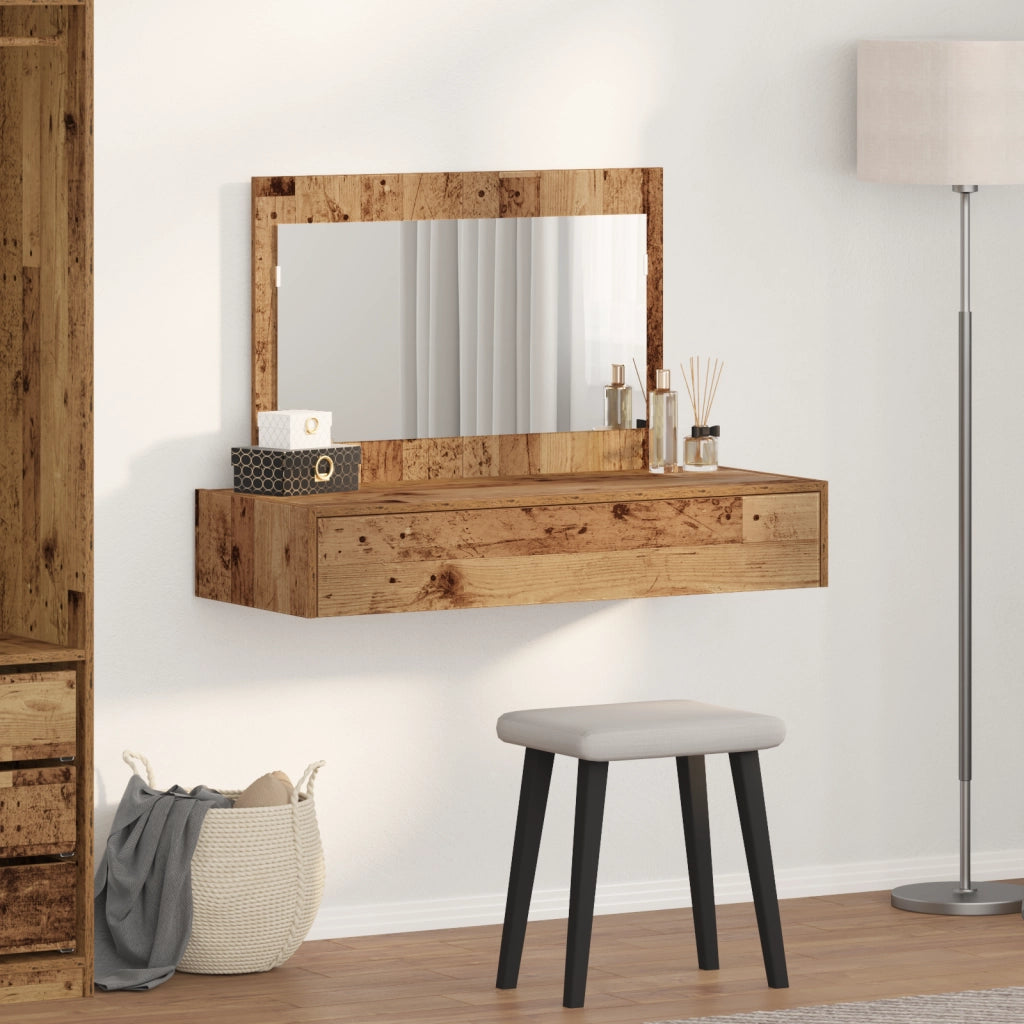 Tavolo da Toeletta Appeso - Legno Vintage - 100x40x70 cm