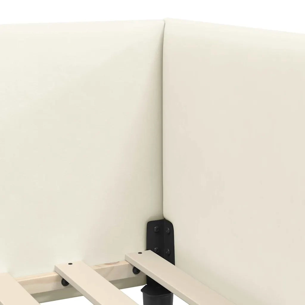 Cornice del letto ad angolo Crema 100 cm x 200 cm Velluto 42016243