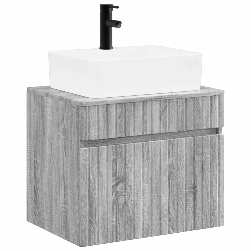 Set di mobili per il bagno Sonoma grigio Legno ingegnerizzato 3404296