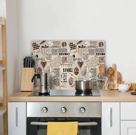 Parete posteriore in alluminio 72 x 48 cm - Facile da applicare - Realizzato in Italia - Cucina - Protezione - Fornello - Lavello