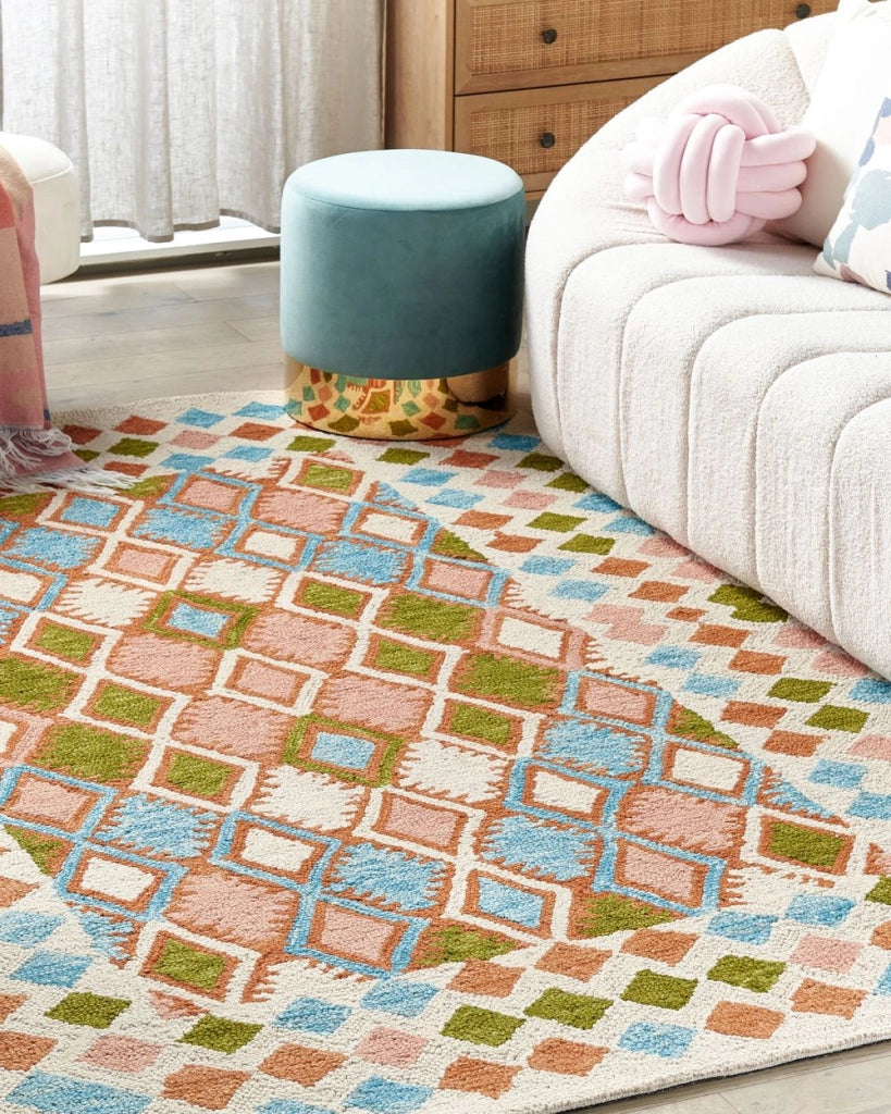 Tappeto moderno con motivo geometrico 160 x 230 cm multicolore camera da letto salotto
