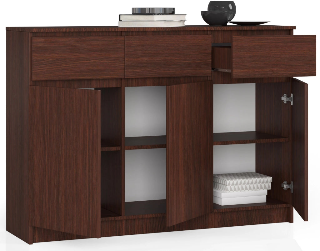 Cassettiera AKORD K140 Wengé 138 cm 3 ante 3 cassetti 138x40x99 cm