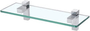 Plank di doccia in vetro 8mm, vetro resistente all'usura per la doccia, pannello di vetro per la doccia con supporto 35cm, installazione a parete, finitura lucida cromata, BGS3201S35