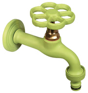 Rubinetto colorato in ottone con manopola a fiore Belfer Ø24mm Colore: Verde Acido