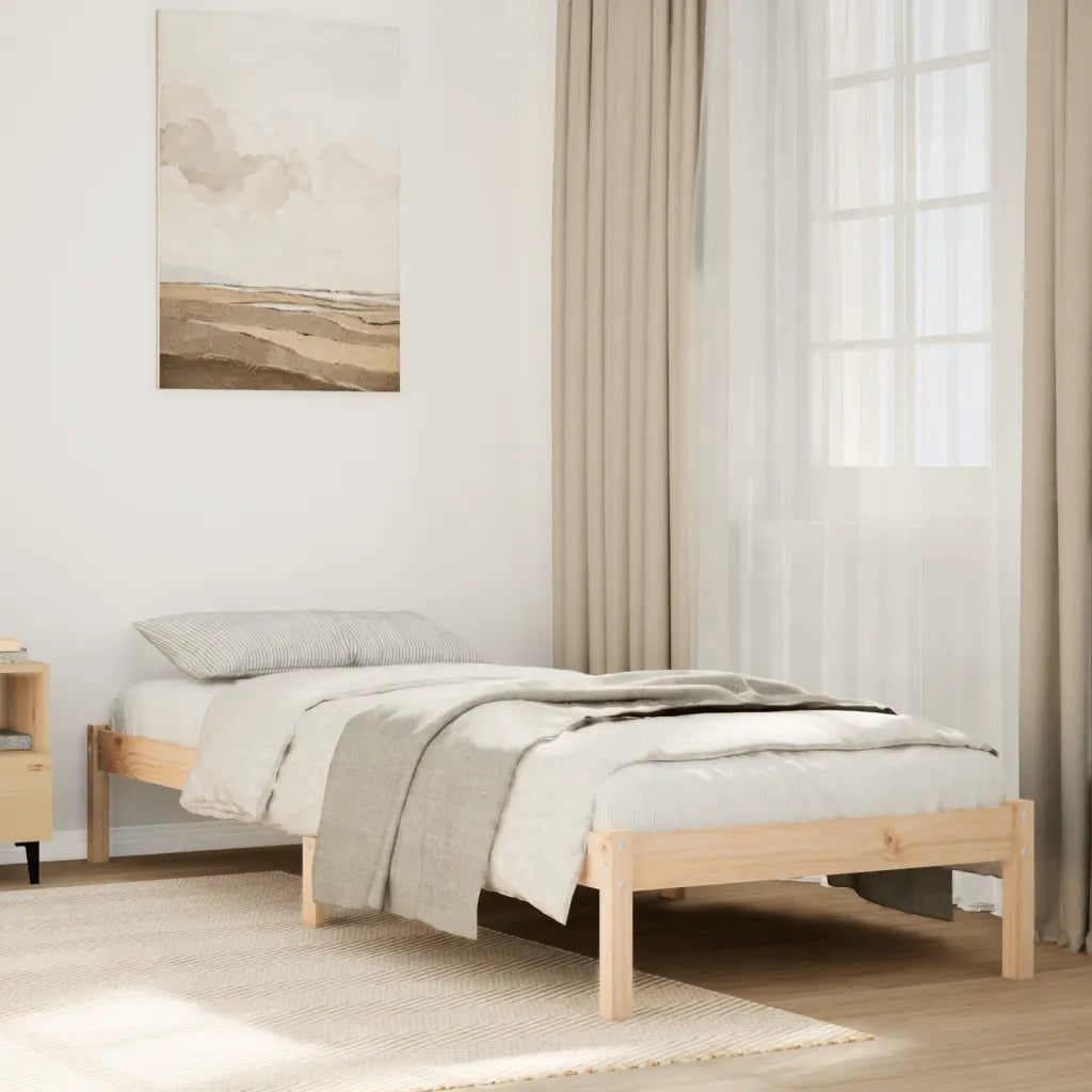 Letto singolo | Letto per adulti | Letto Extra Lungo senza Materasso 100x220 cm in Legno di Pino