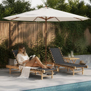 Parasol With Wooden Pole 350 Cm Sand White