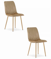Sedia VALORA JEWA - Moderna in velluto marrone con gambe in legno x 2