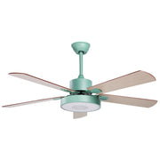 Ventilatore da soffitto con luce Ventilatore verde Materiale sintetico Ferro Telecomando Luce Effetto Legno Grana Soggiorno Tradizionale