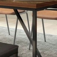 Tavolo da Pranzo per 6 Persone Stile Industriale in Legno e Acciaio, 150x80x75 cm, Marrone