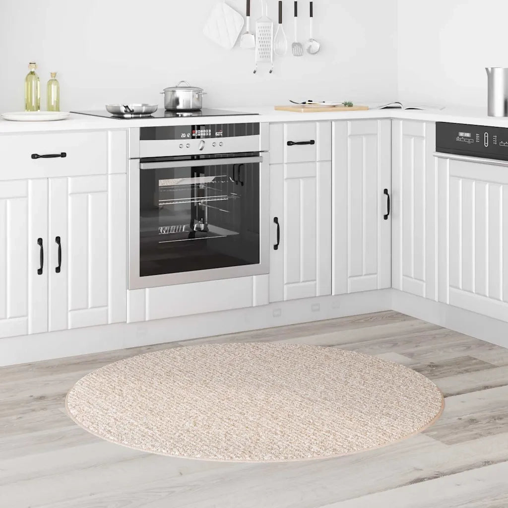 Tappeto Shaggy Antiscivolo Crema 120 x 120 cm PP 4019788