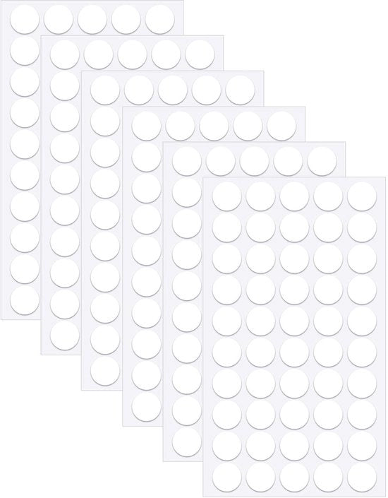 Stopverf 300 Stuks - Zelfklevend - Verwijderbaar - Spoorloos - Diameter 20 mm - Adatta per vetro/muro/metallo legno/keramica/plastica - Adesivo rimovibile
