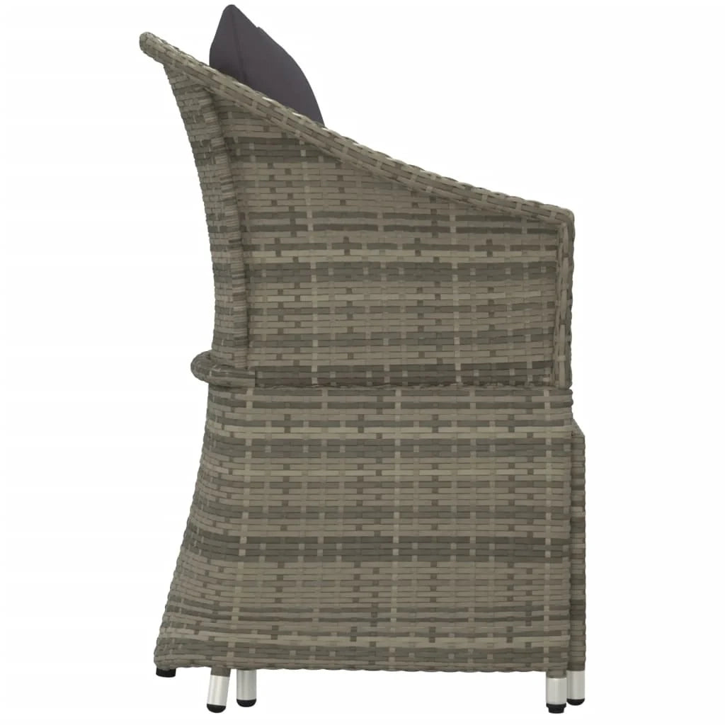 Set di mobili da giardino mobili da esterno set da 2 pezzi con cuscini resina intrecciata grigia 02_0015895