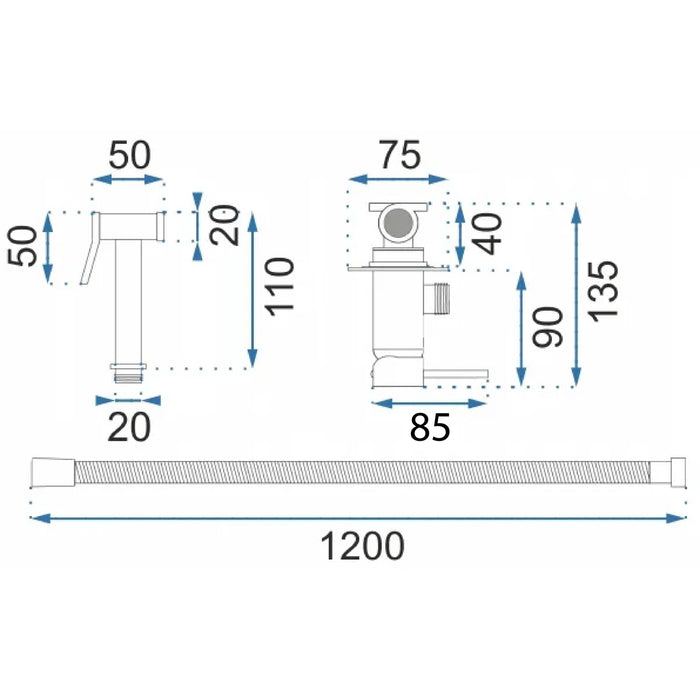 Rubinetto Bidet Rea Lungo Loop Diamond Copper