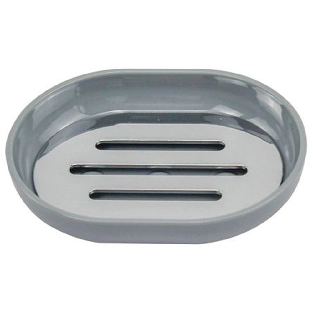 Trade Shop - Piatto Piattino Portasapone Saponetta Grigio Chiaro Accessori Arredo Bagno 69472 -