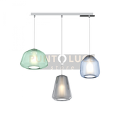 SOSPENSIONE CROMO 3 LUCI RETTANGOLARE VETRI ALPHA VE + BETA BL + GAMMA FU 1176CR-S3 R ABG-MC