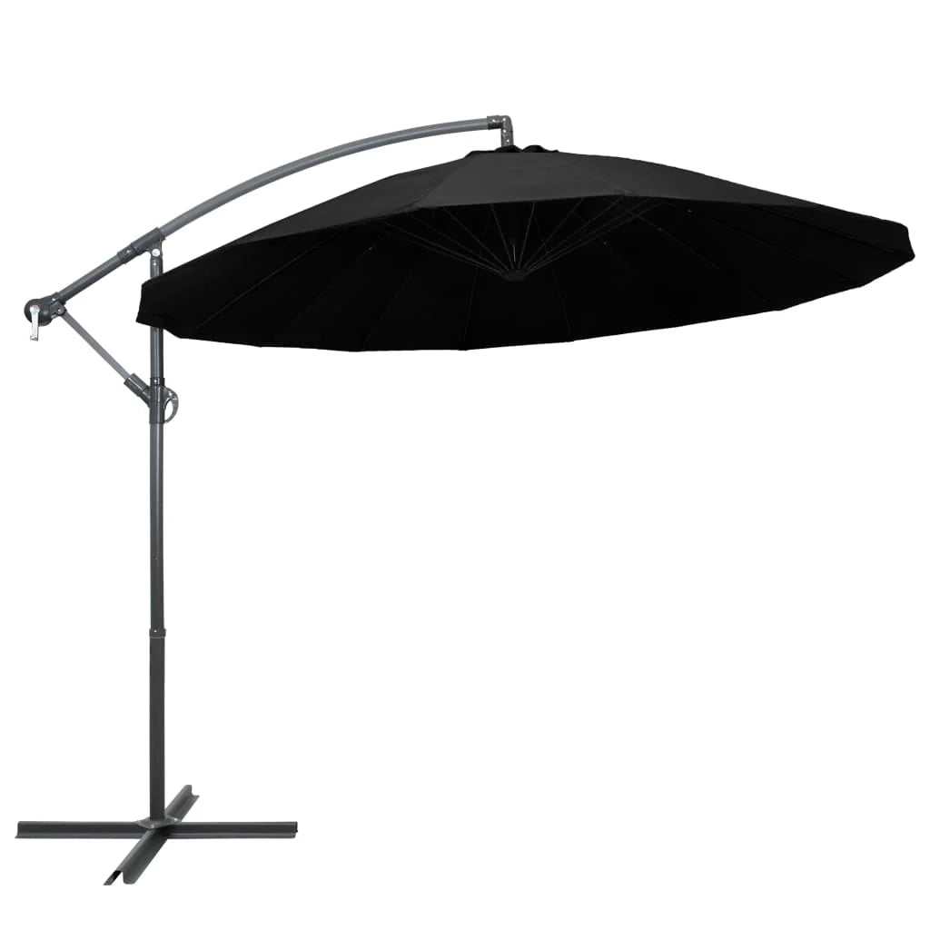 Ombrellone da esterno sospeso da 3 m con palo in alluminio nero 02_0008726