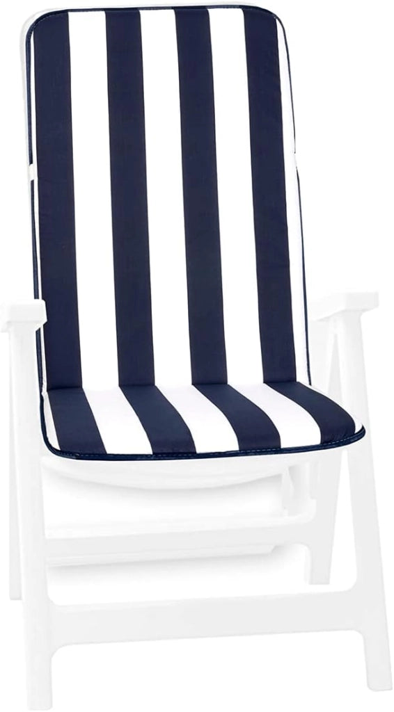 Cuscino Copri Sedia Universale Morbido A Righe Tessuto Cotone Esterno Giardino Blu
