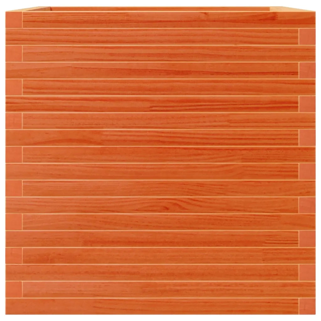 Fioriera | Cassetta per fiori | Vaso Giardino Marrone Cera 70x70x68,5cm Legno Massello Pino