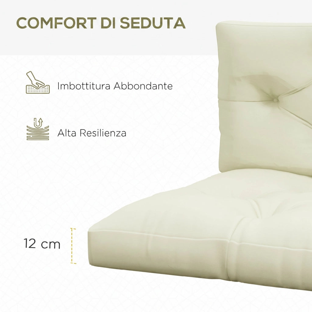 Cuscini da Giardino 2 Pezzi ¨C Zephmum ¨C Poliestere Crema