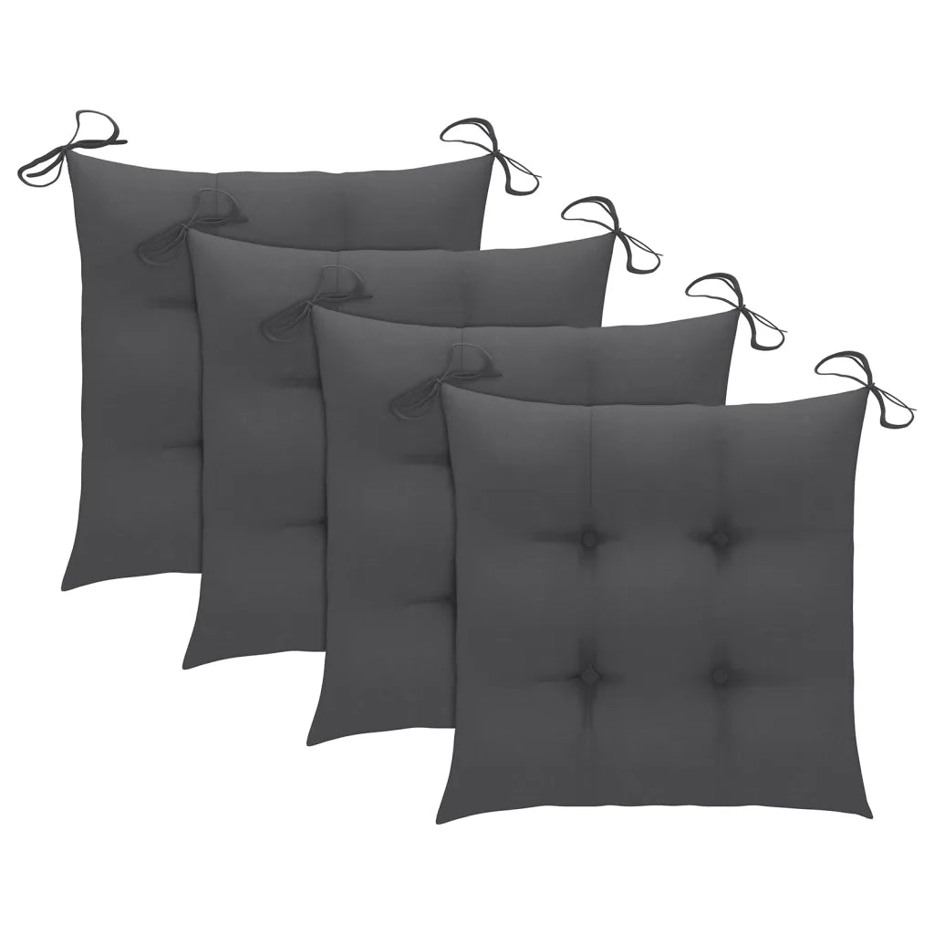 Sedie da Giardino con Cuscini 4 pz in Legno Massello di Acacia 3078485