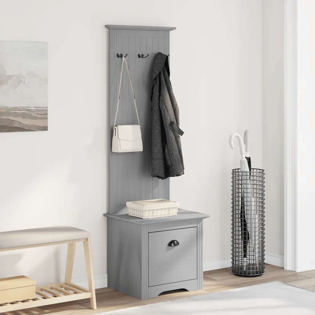 Mobiletto da Ingresso con Ganci BODO Grigio 50x40x157 cm