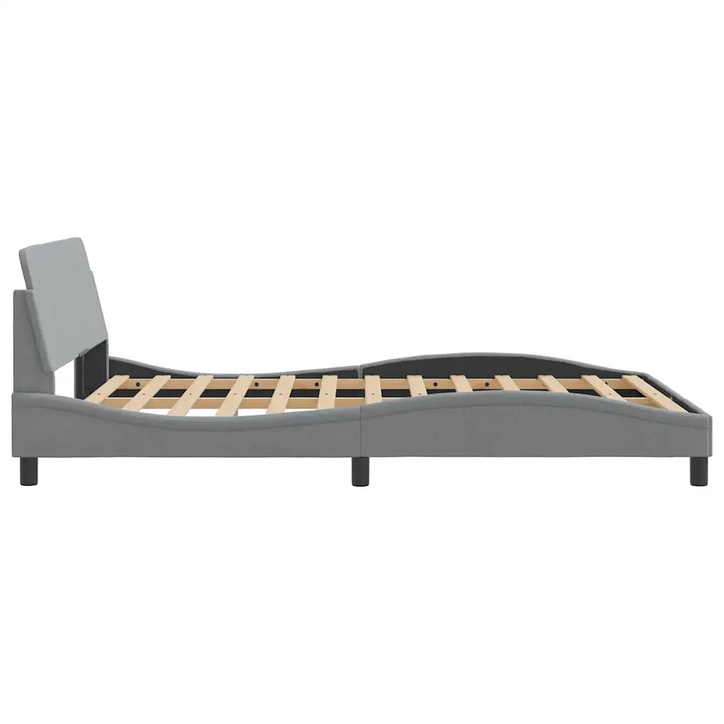 Struttura letto Dover Grigio Chiaro 135x190 cm in Tessuto 373325