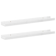 2 pz Mensole da Parete | Scaffali a Parete | Ripiano a parete Bianco Lucido 60x9x3 cm