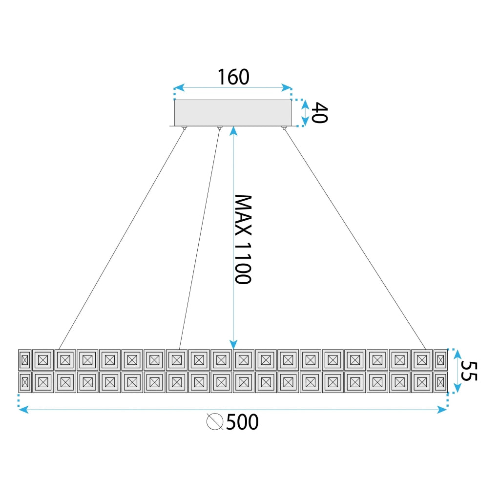 Lampada Led Ms005-cp 50cm Chrome