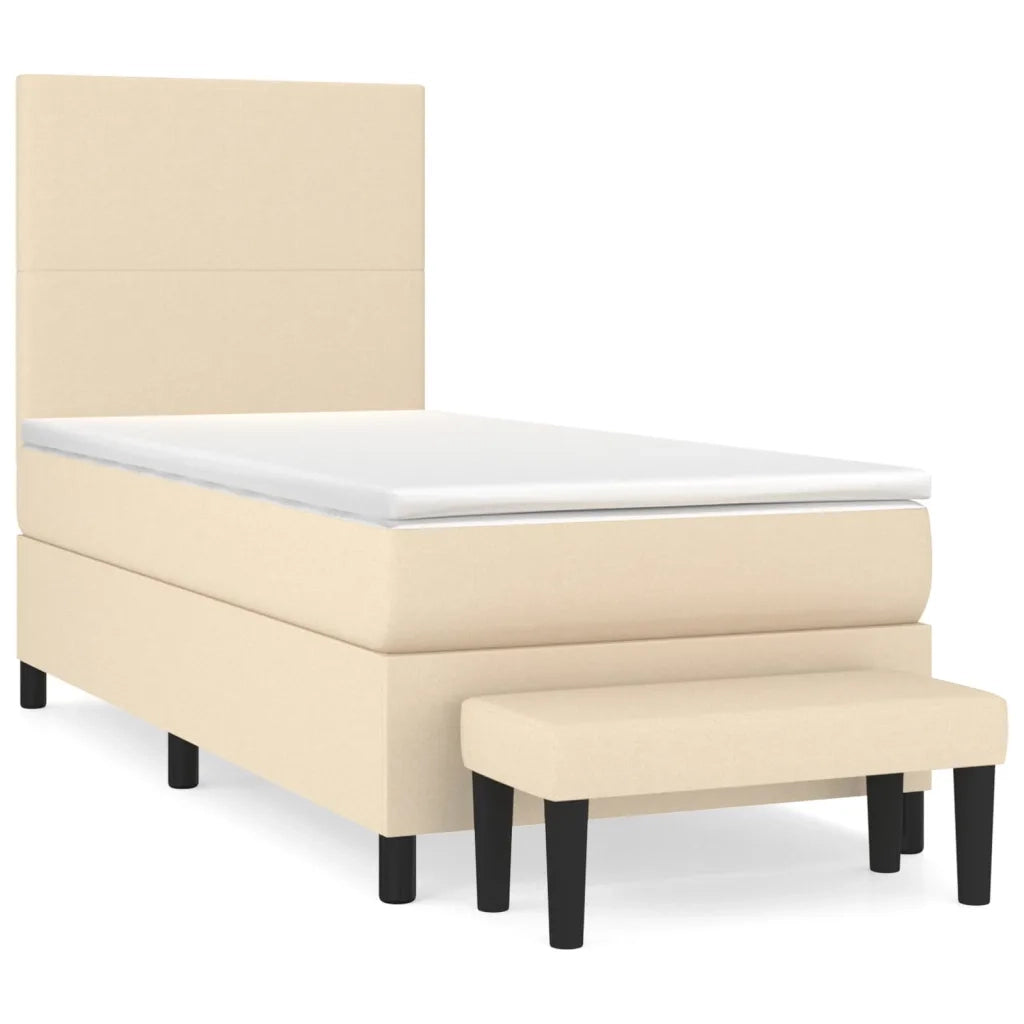 Giroletto a Molle con Materasso Crema 80x200 cm inTessuto
