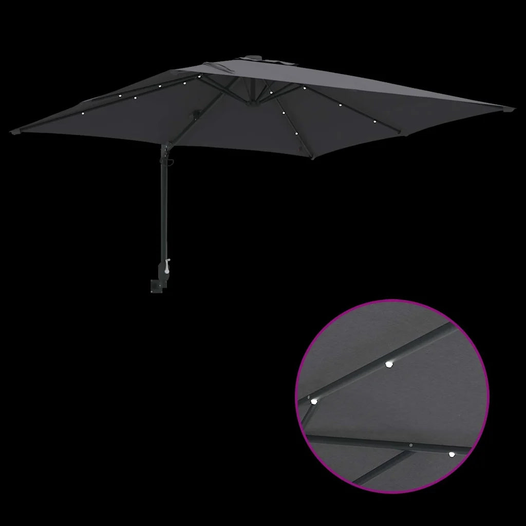 Ombrello da giardino-Ombrellone da spiaggia Antracite 248,5 x 247,5 x 160 cm 682371
