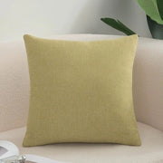 Pacchetto di 2 cuscini per divano, accoglienti cuscini in cotone e lino per divano, divano letto, soggiorno, casa, coprischienali lisci (50*70cm) - Giallo Verde