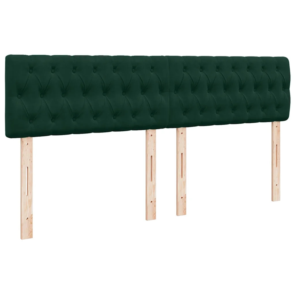 Giroletto a Molle con Materasso Verde Scuro 200x200 cm Velluto