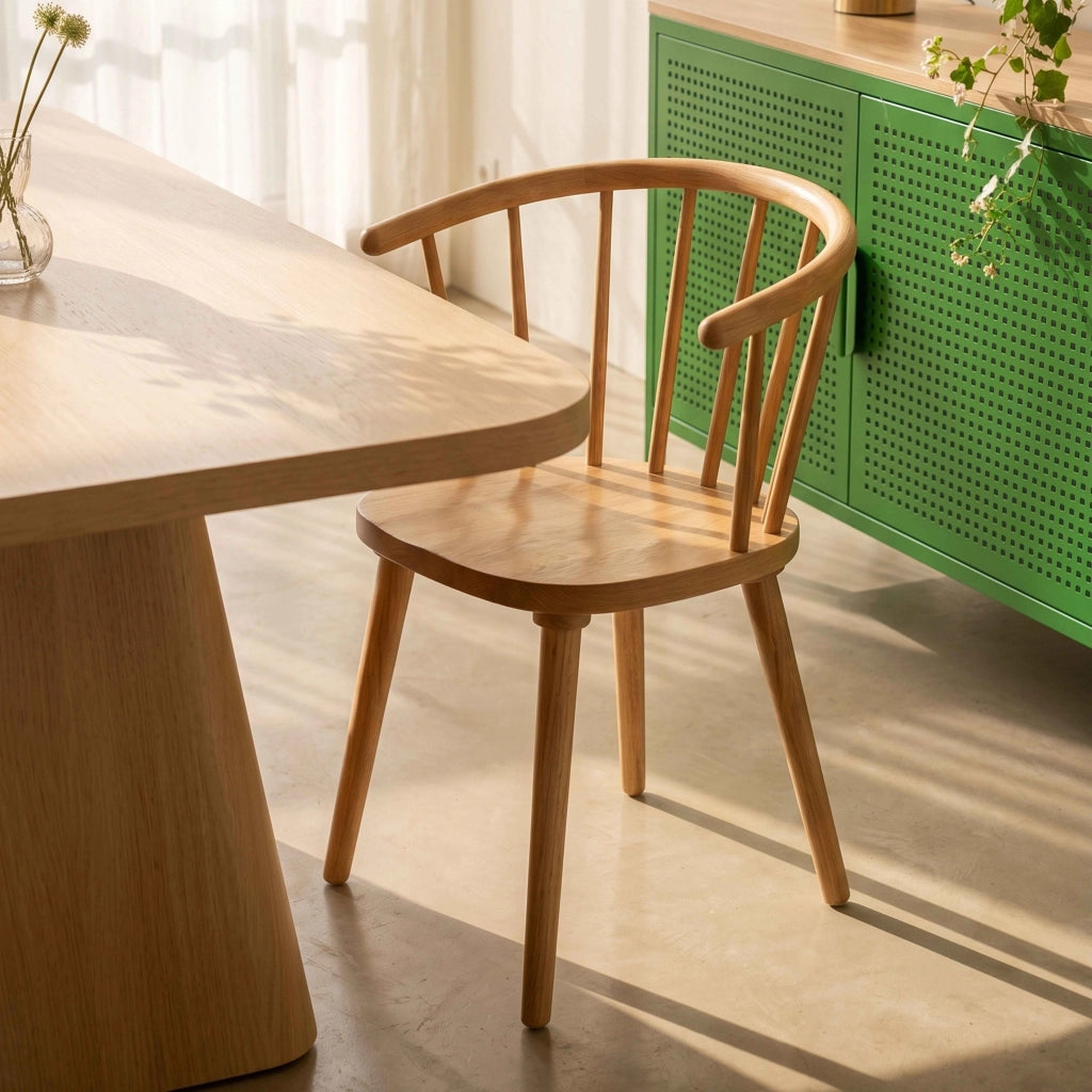 Set di 2 sedie in legno di olmo beige