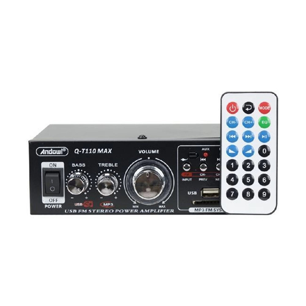 Trade Shop - Amplificatore Di Potenza Audio Stereo Hi-fi Q-t110 Max Con Riverbero Karaoke Telecomando -