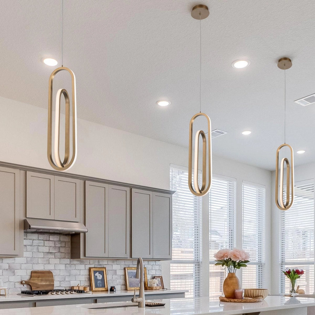 Lampada a sospensione LED oro Demark Quintiesse 28W