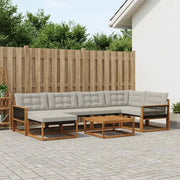Set di divani da esterno 7 pcs Naturale e Grigio Chiaro 3381551