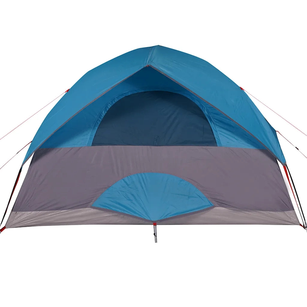 Tenda da Campeggio a Cupola per 4 Persone Blu Impermeabile