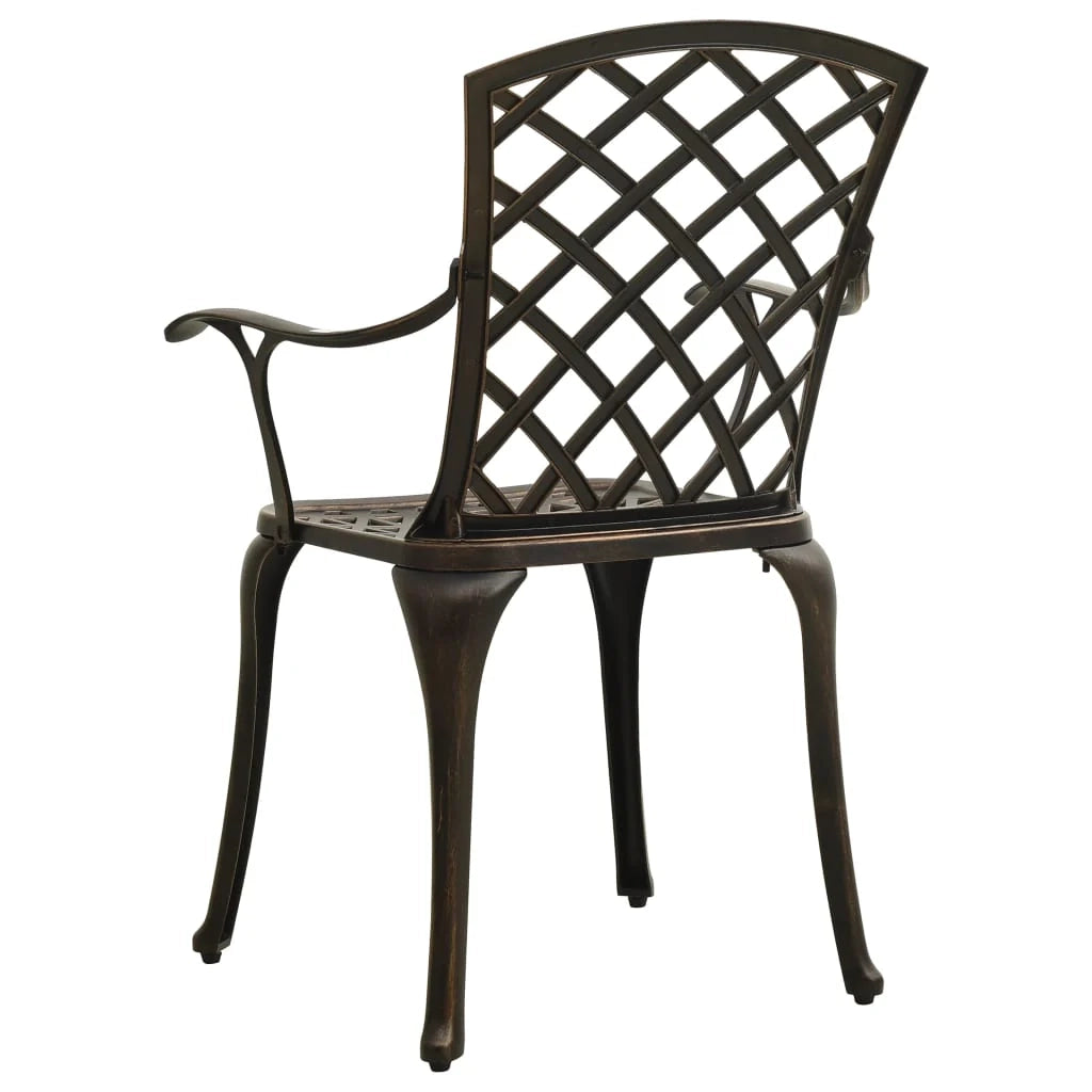 Set da giardino bistrot mobili da esterno terrazza 3 pezzi in fusione di alluminio bronzo 02_0013505