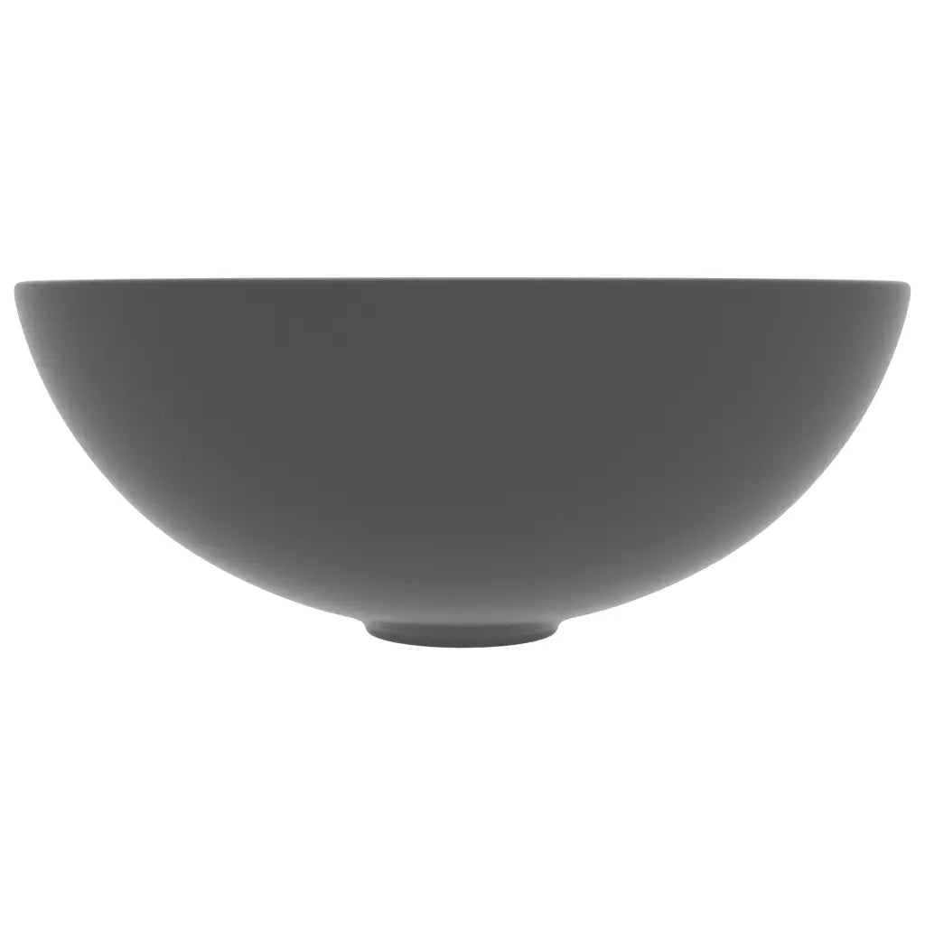 Lavandino da Bagno in Ceramica Grigio Scuro Rotondo 146983