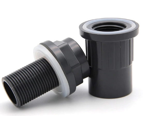 Aquariumline Attacco Serbatoio Bulkhead colore grigio ad incollaggio Ø32mm
