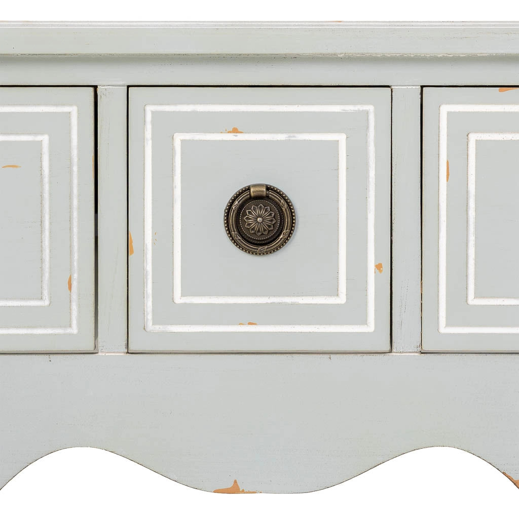 Tavolino da ingresso in legno con 3 cassetti 120x40x82,5