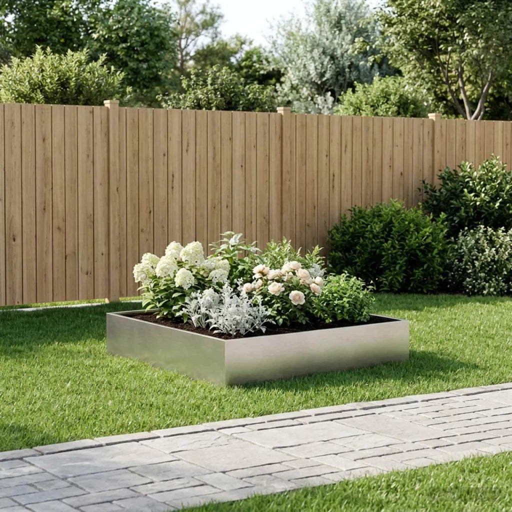 Vaso da giardino Argento 100 x 100 x 20 cm Acciaio Inox 8005030