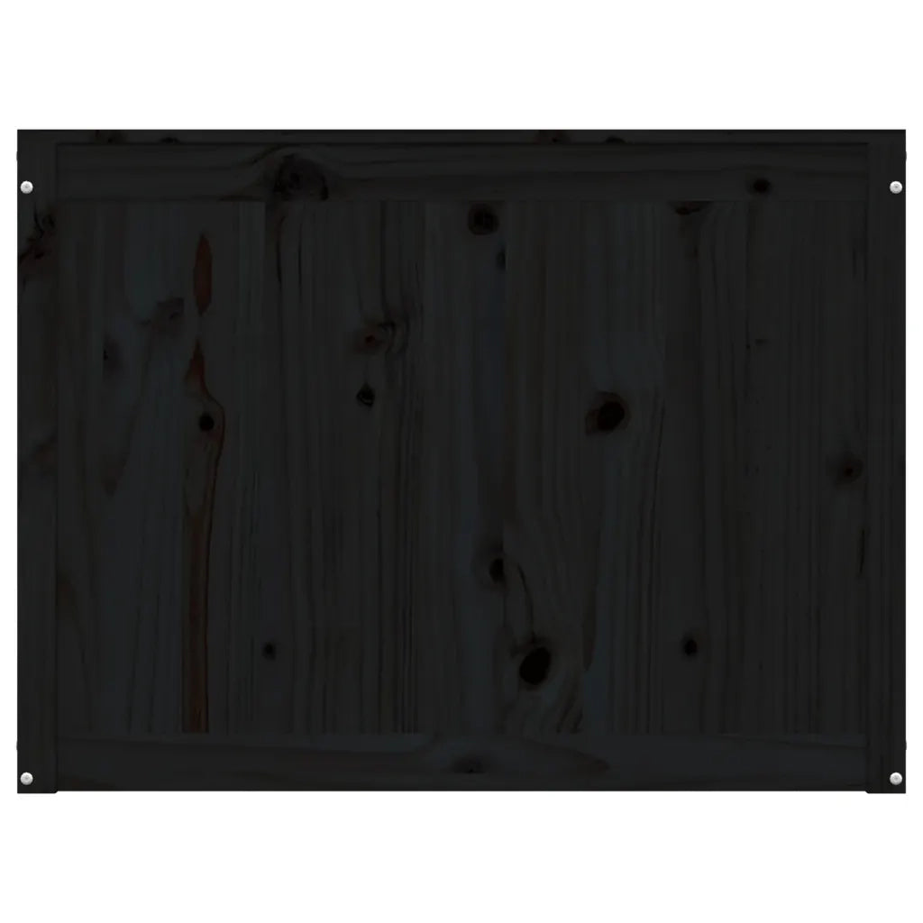 Contenitore per Bucato Nero 88,5x44x66 cm Legno Massello Pino 823573