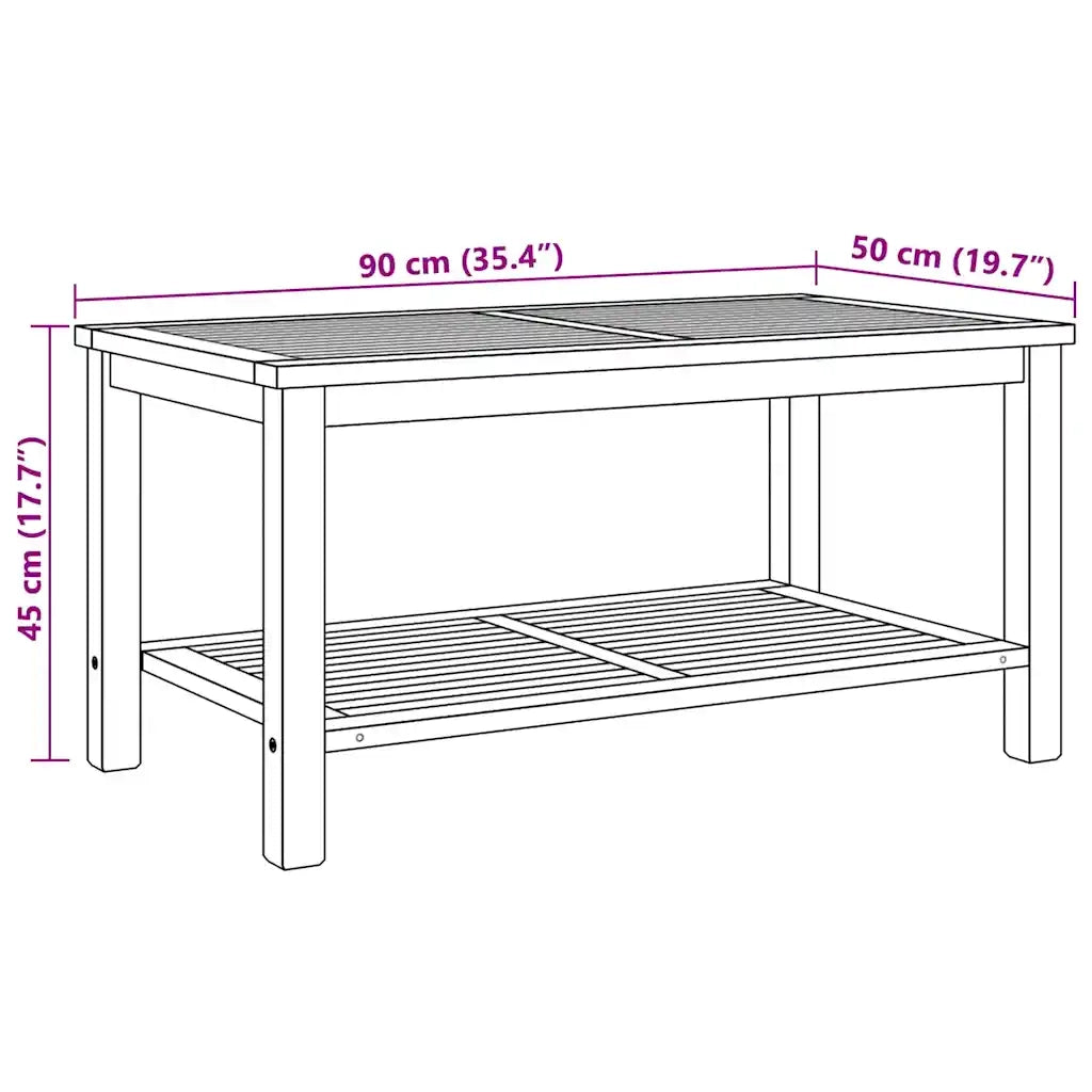 Tavolino da salotto con archiviazione Marrone 90 x 50 x 45 cm 42002309