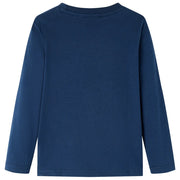 Maglietta da Bambino Maniche Lunghe Blu Marino 128 12812
