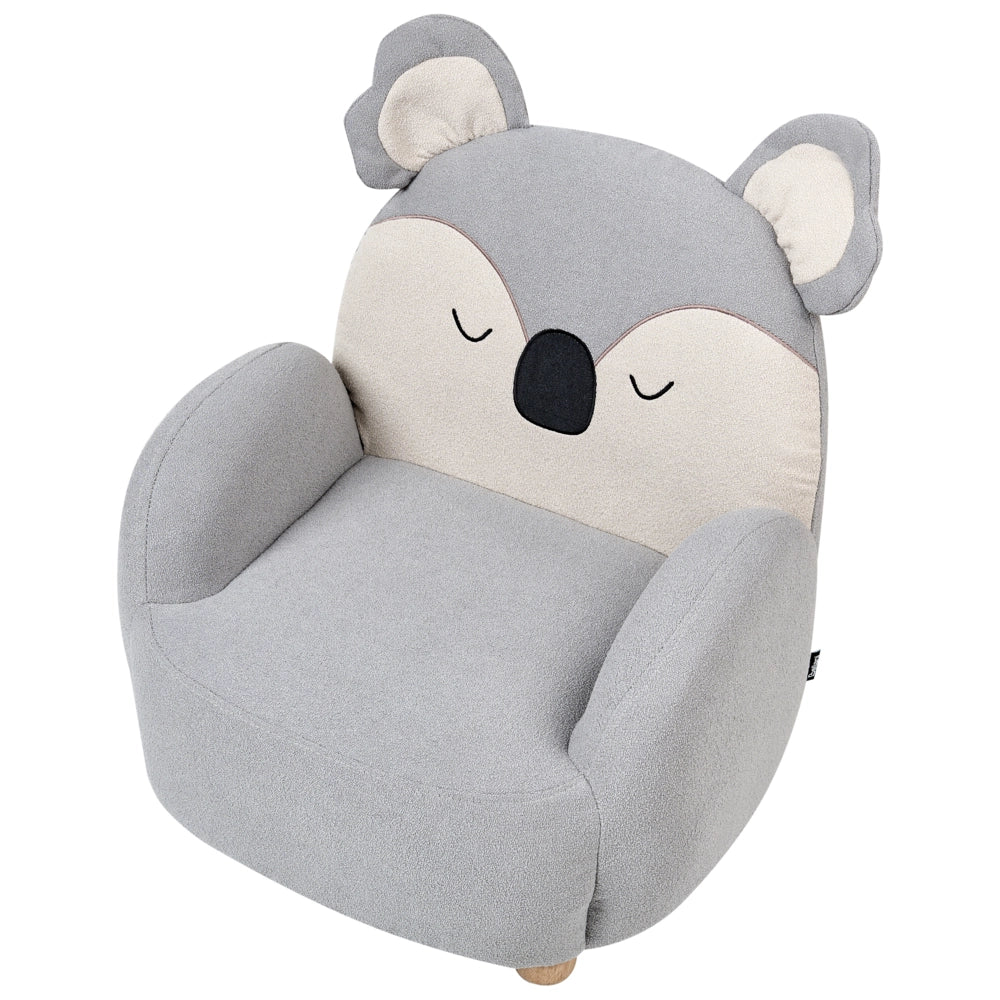 Poltrona per bambini Koala Grigio Imbottitura Sedia bassa per bambini Koala Forma di orso